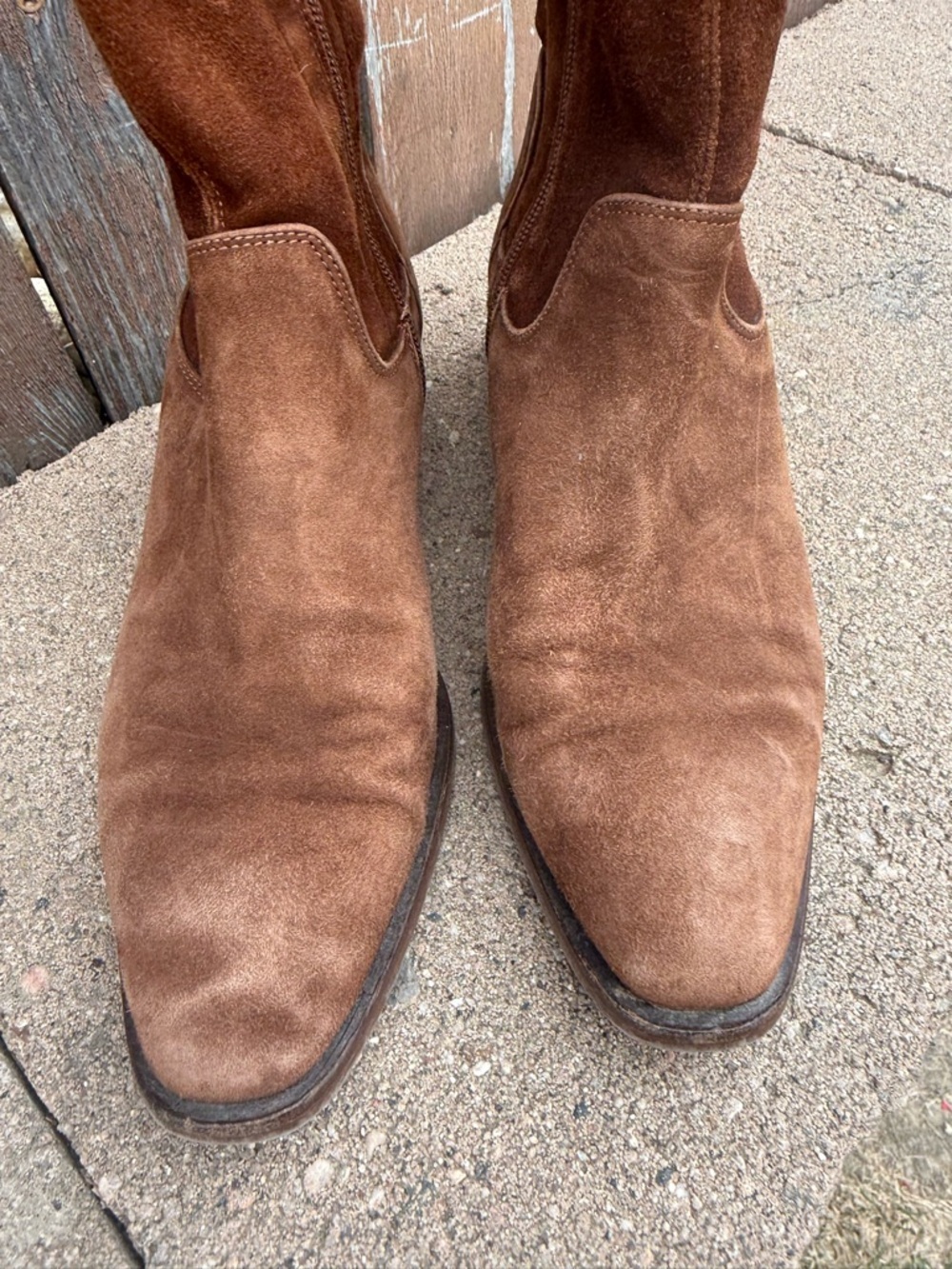 Aquatalia Women’s Brown Leather Sock Ankle Boot Side Zip Almond Toe Size 7 - Picture 2 of 15